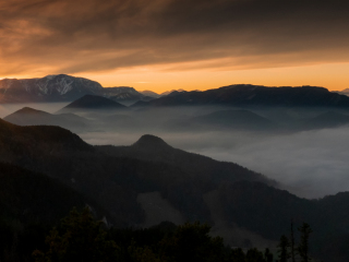 Sunset over the Schneeberg