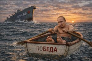 Z ПОБЕДЫ zostala БЕДА. A Putin ešte stále predstiera, že vesluje k víťazstvu