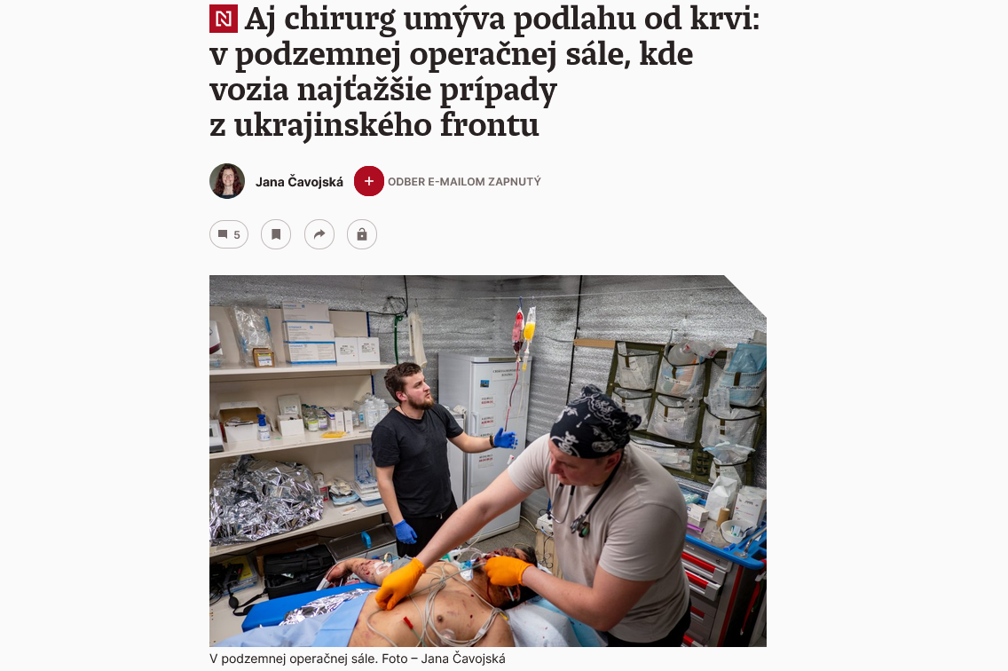 Aj chirurg umýva podlahu od krvi: v podzemnej operačnej sále, kde vozia najťažšie prípady z ukrajinského frontu