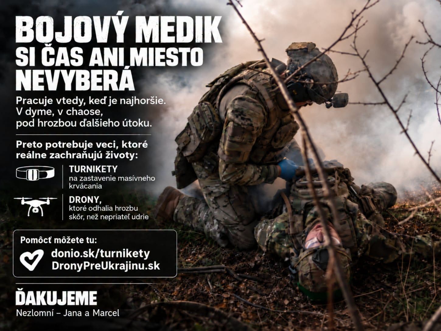 Bojový medik si čas a miesto nevyberá